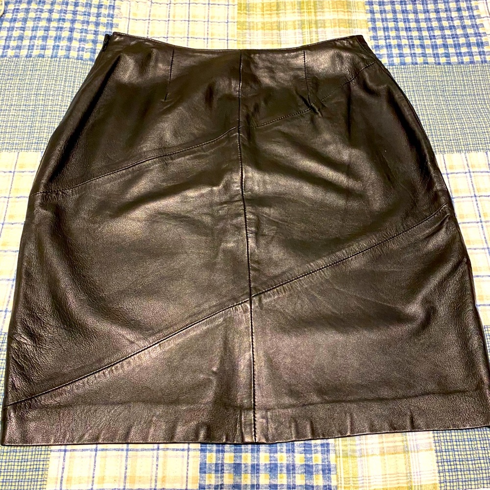 Style & Co. Collection genuine leather skirt